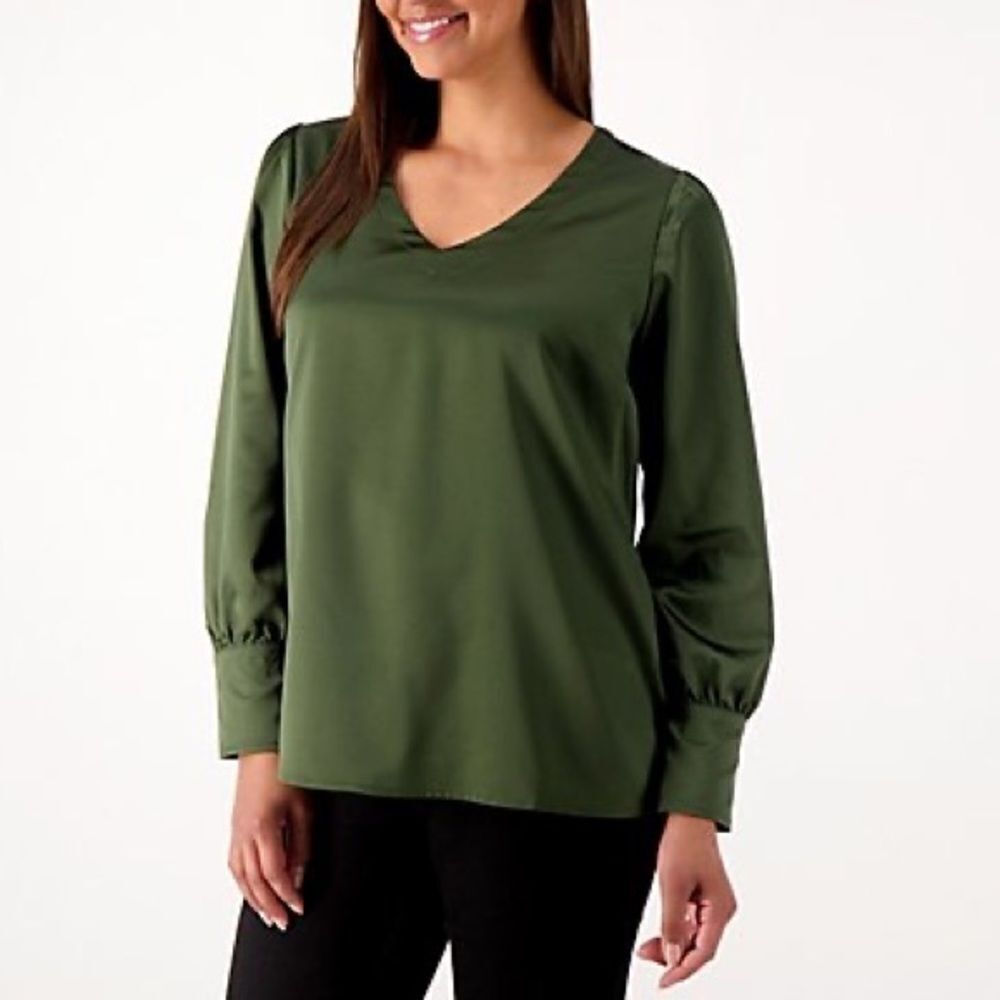 Belle by Kim Gravel Stretch Charmeuse Blouse